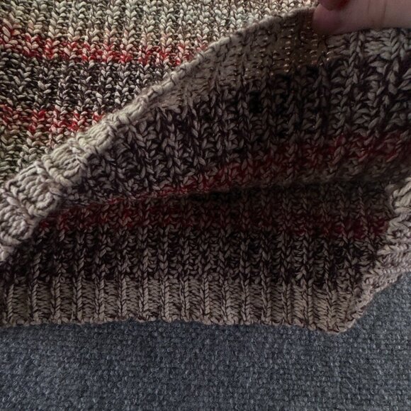 J. Crew Sweater Vest Women's Small Striped Knit Warm Beige Colorful Turtleneck - Picture 10 of 13